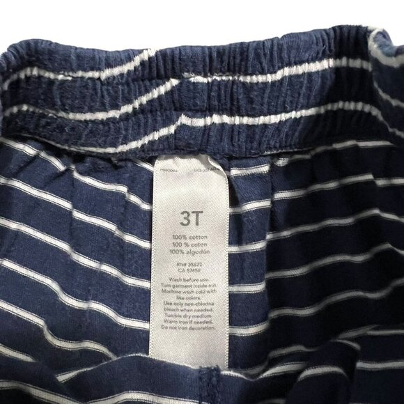 Navy 3T Striped Cotton Pull On Shorts - Picture 3 of 3